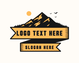 Mountain Camping Ribbon  Logo