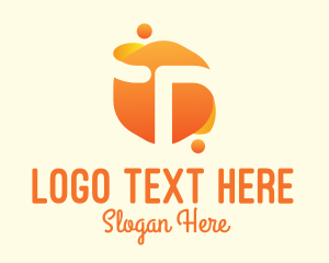 Flavor - Orange Liquid Letter T logo design