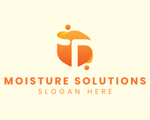 Moisture - Orange Liquid Letter T logo design