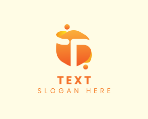 Orange Liquid Letter T logo design