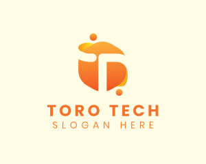 Orange Liquid Letter T logo design