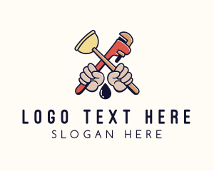 Plunger - Plunger Wrench Sanitation logo design