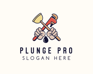 Plunger - Plunger Wrench Sanitation logo design