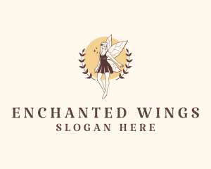 Beautiful Mythical Fairy logo design