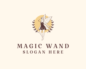 Beautiful Mythical Fairy logo design