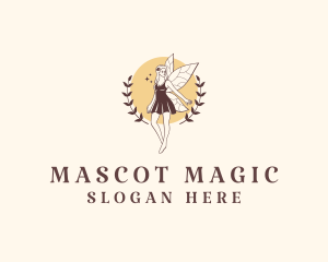 Beautiful Mythical Fairy logo design