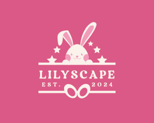 Children - Retro Bunny Rabbit logo design