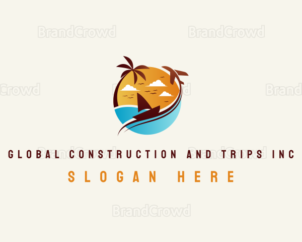 Beach Travel Vacation Logo