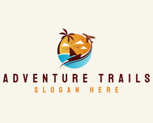 Beach Travel Vacation logo design