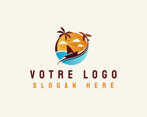 Tour Guide - Beach Travel Vacation logo design