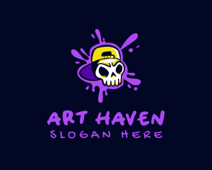 Paint Splatter Skull Graffiti  logo design