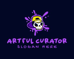 Paint Splatter Skull Graffiti  logo design