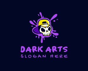 Paint Splatter Skull Graffiti  logo design