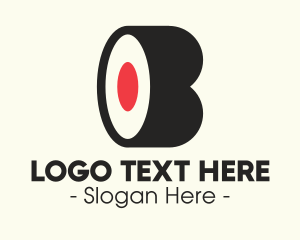 Eating - Japanese Sushi Letter B logo design
