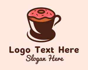 Caffeine - Coffee Donut Cup logo design