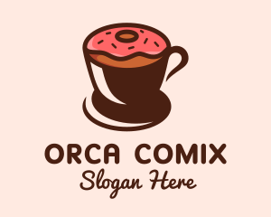 Doughnut - Coffee Donut Cup logo design