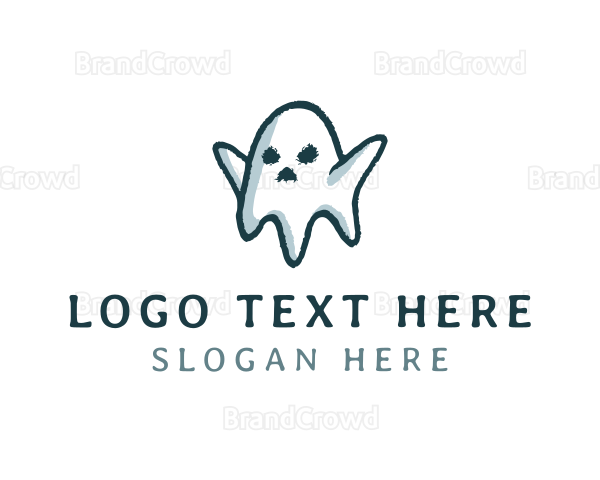 Creepy Halloween Ghost Logo