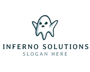 Creepy Halloween Ghost logo design