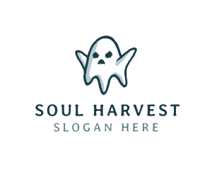 Creepy Halloween Ghost logo design