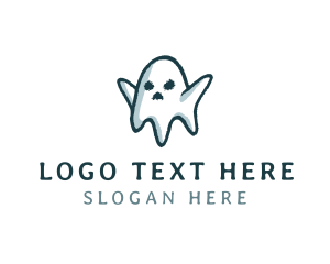 1950s - Creepy Halloween Ghost logo design