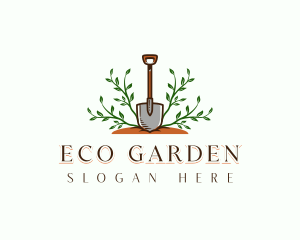 Plant Shovel Gardening logo design