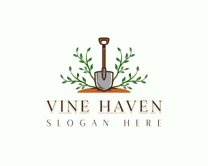 Plant Shovel Gardening logo design