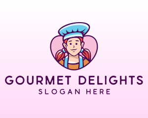 Female Chef Baker logo design