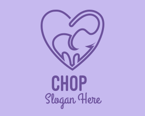 Elephant Love Heart Logo