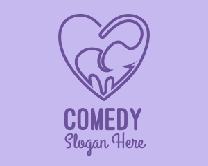 Elephant Love Heart Logo