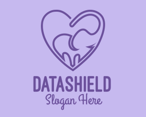 Elephant Love Heart Logo
