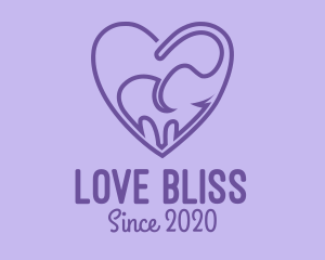 Love - Elephant Love Heart logo design