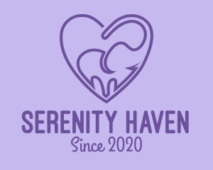 Sanctuary - Elephant Love Heart logo design