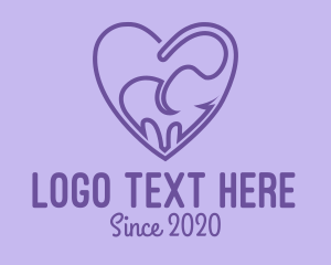 Elephant - Elephant Love Heart logo design