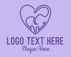 Elephant Love Heart Logo