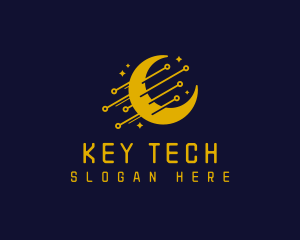 Moon Tech Circuit logo design