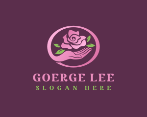 Floral Rose Leaf Hand Logo