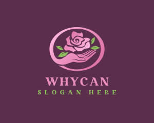 Floral Rose Leaf Hand Logo