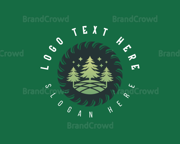 Forest Logging Carpentry Logo