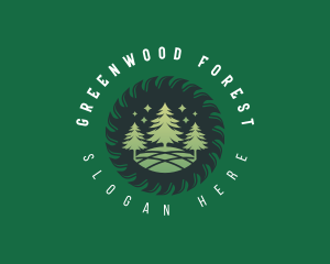 Forest Logging Carpentry logo design