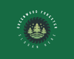 Forest Logging Carpentry logo design