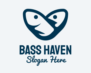 Bass - Blue Tuna Heart logo design