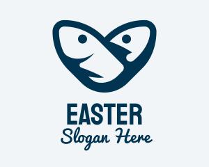 Seafood - Blue Tuna Heart logo design