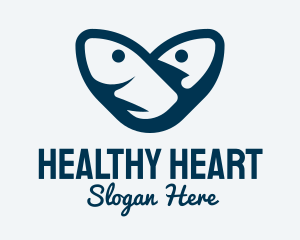 Cholesterol - Blue Tuna Heart logo design