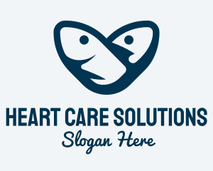 Blue Tuna Heart logo design