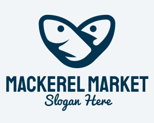 Blue Tuna Heart logo design