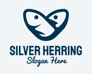 Herring - Blue Tuna Heart logo design