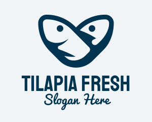 Tilapia - Blue Tuna Heart logo design