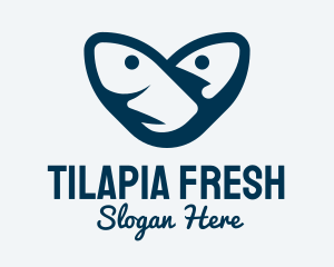 Blue Tuna Heart logo design