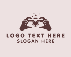 Blogger - Heart Camera Hands logo design