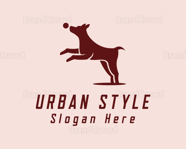 Jumping Dog Animal Logo